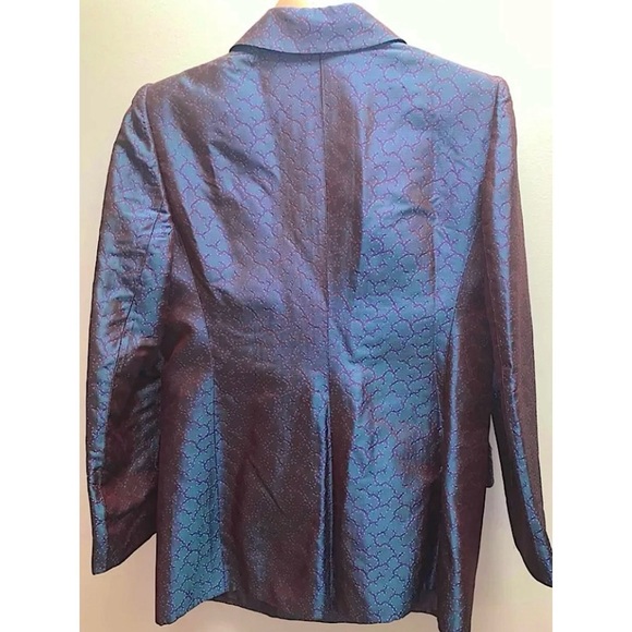 Valentino Miss V Collection Silk Paisley Purple Iridescent Blazer - Picture 7 of 16